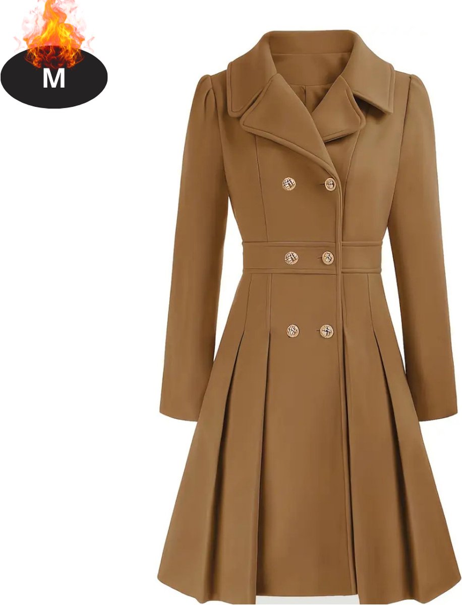 Livano Mantel Dames Tussenmantel Jas Mantelpakje Trenchcoat Overjas Overcoat Winter Bruin