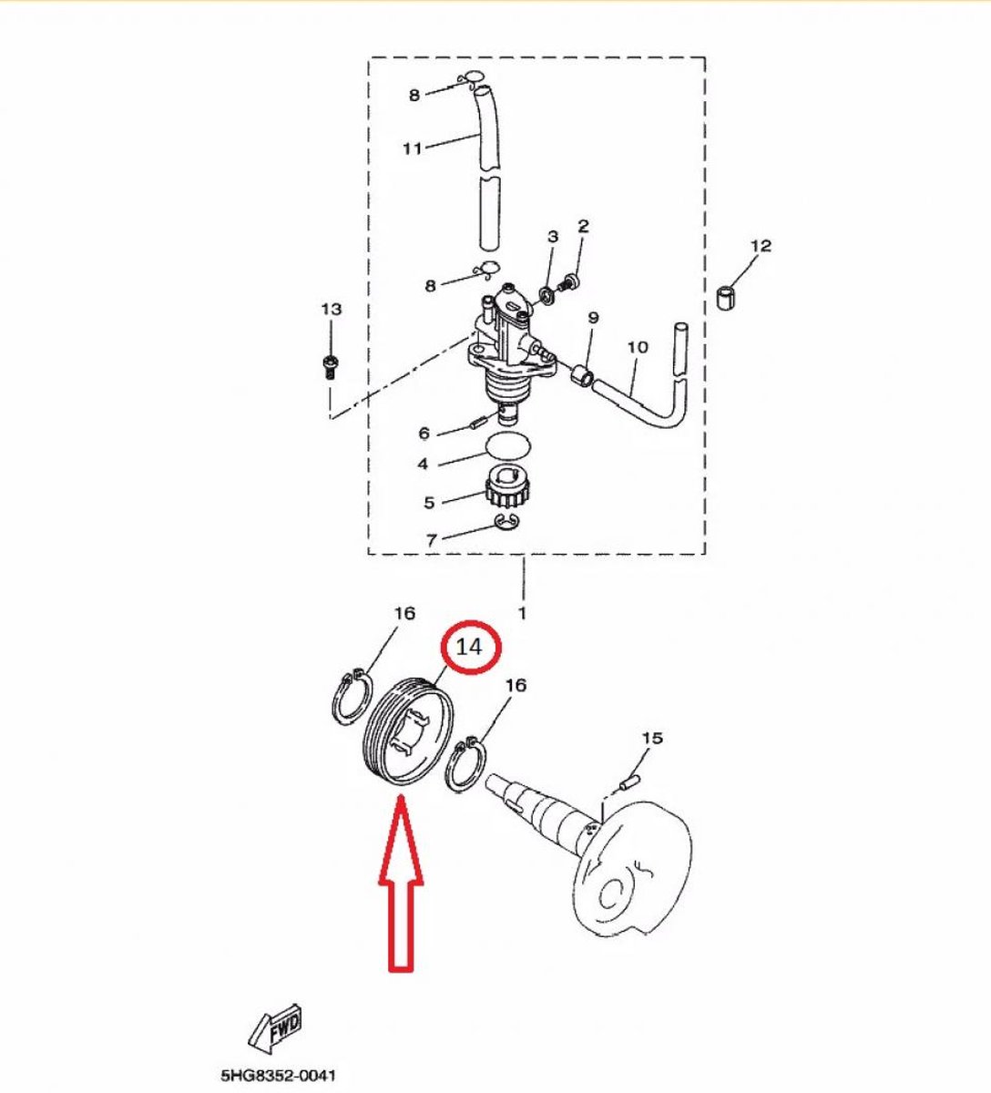 Pignon de pompe a huile pour scooter Malaguti 50 F12 3VL-E3178-00 Neuf