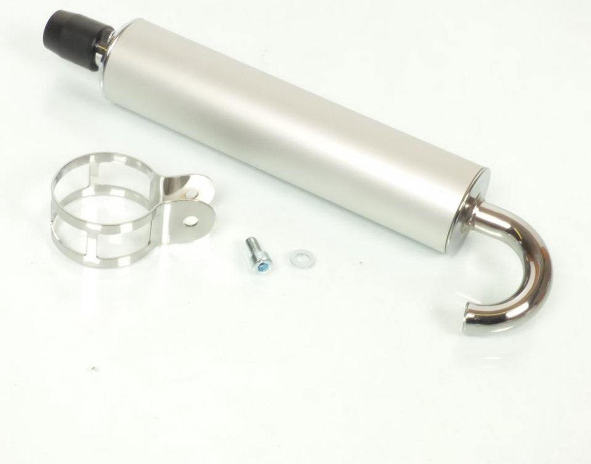 Silencieux cartouche pot échappement à emboiter Ø22mm alu chrome pour scooter