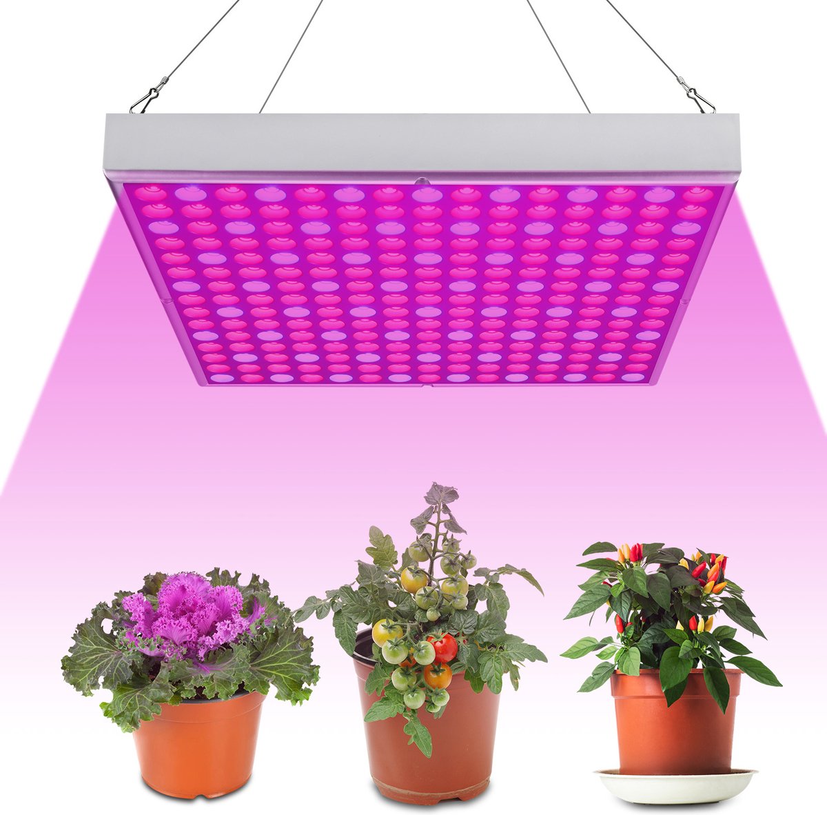 LED groeilamp - kweeklamp - full spectrum - groei & bloei - grow light - groeilamp full spectrum - 15 Watt - 30.5 x 30.5 cm - 225 LEDs