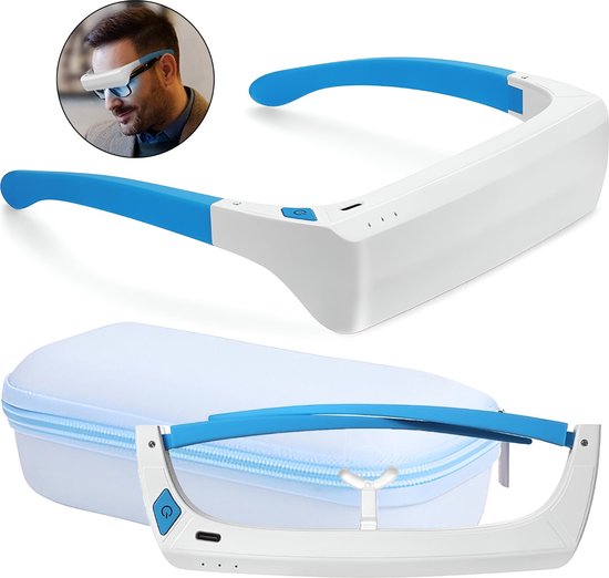 Riablo- Lichttherapiebril- lichttherapie daglichtbril- anti stress- lichttherapie lamp ledlicht ogen- oogtherapie- 3 standen Blauw & wit licht- comfortabele & stijlvolle lichttherapielamp winterdepressie- 100% UV vrij