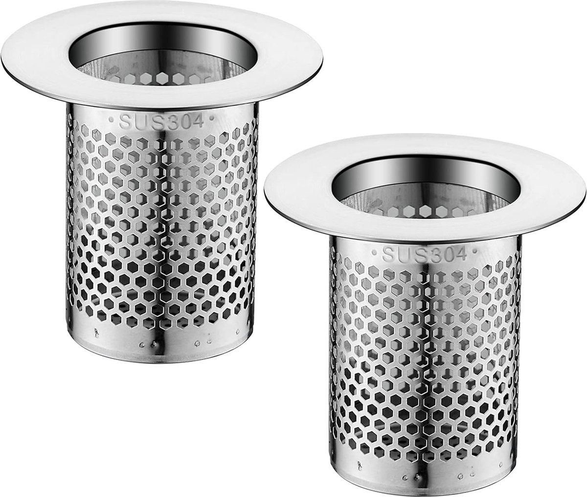Goedkoopste JGS ® Roestvrijstalen Afvoerzeef Set van 2 voor Keuken, Badkamer en Balkon