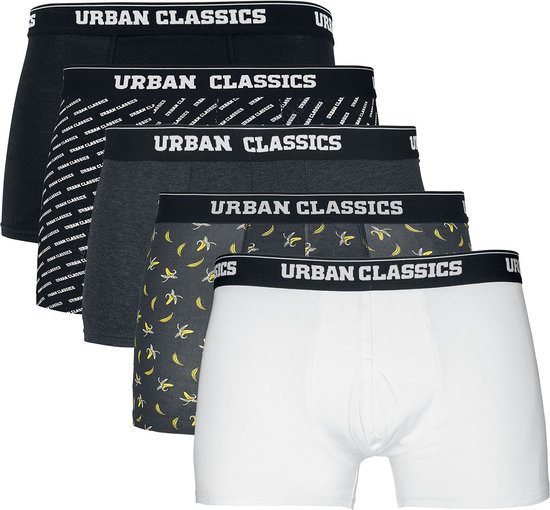 Urban Classics 5-Pack Heren Boxerset - zwart/grijs/wit - XXL