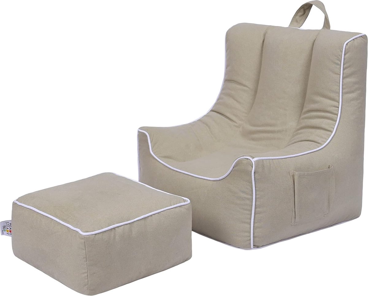 Goodivery ® Ergonomisch Ontworpen Kinderzitzak met Voetenbankje voor Speelkamer en Woonruimte
