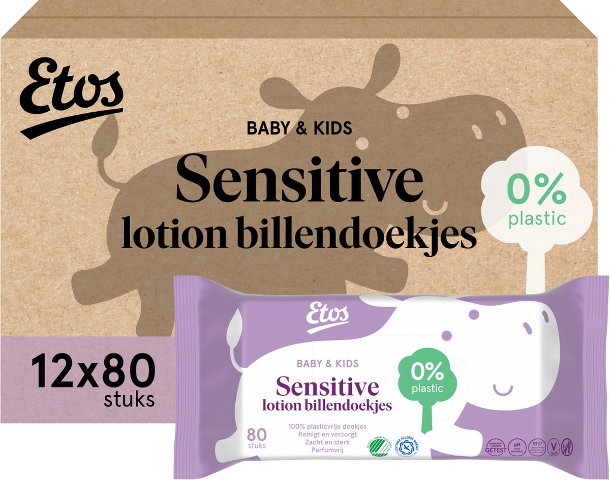 Goedkoopste Etos Plasticvrije Billendoekjes - Baby - Sensitive - 960 stuks