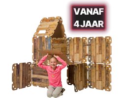 Fantasy Forts Large Set - Speelhuisje - 4 tot 12 jaar - 16 Platen - 16 Clips - 36 Klittenband stukjes - Hut bouwen - Bouwpakket kinderen