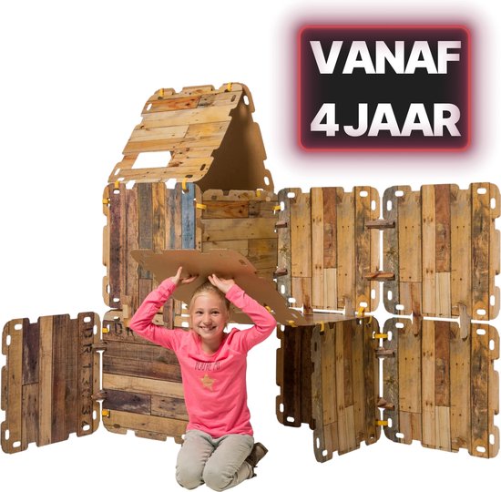 Fantasy Forts Large Set - Speelhuisje - 4 tot 12 jaar - 16 Platen - 16 Clips - 36 Klittenband stukjes - Hut bouwen - Bouwpakket kinderen