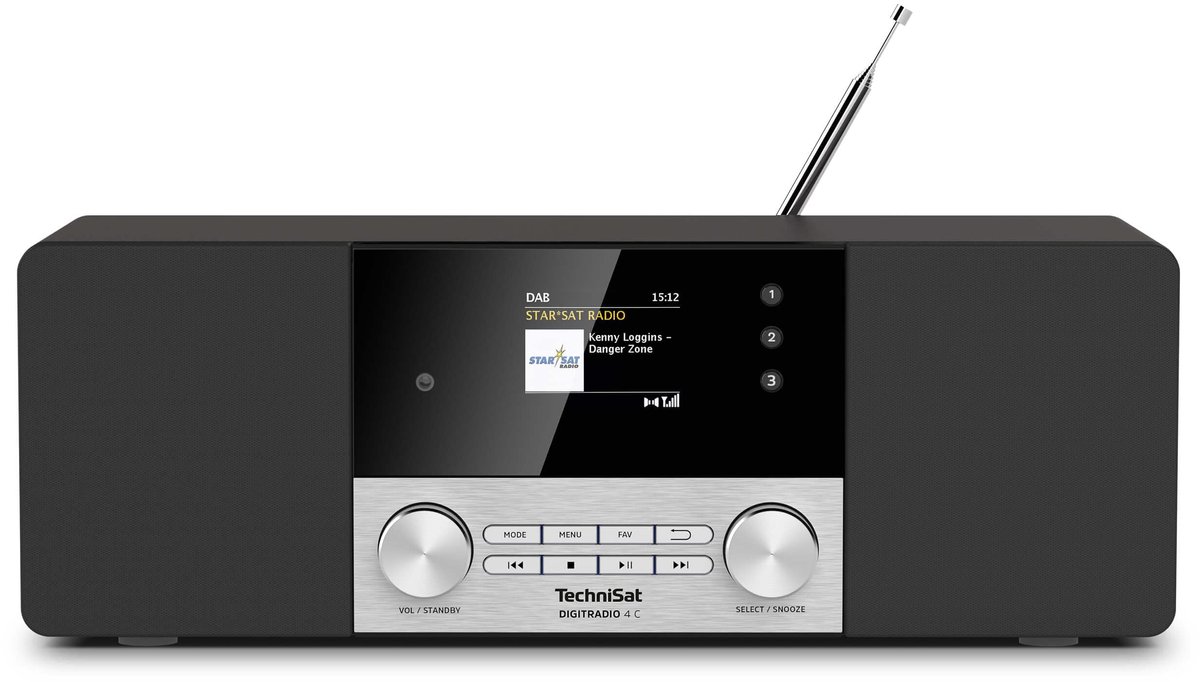 TechniSat DIGITRADIO 4 C Tafelradio DAB+, FM, DAB Bluetooth Zwart, Zilver