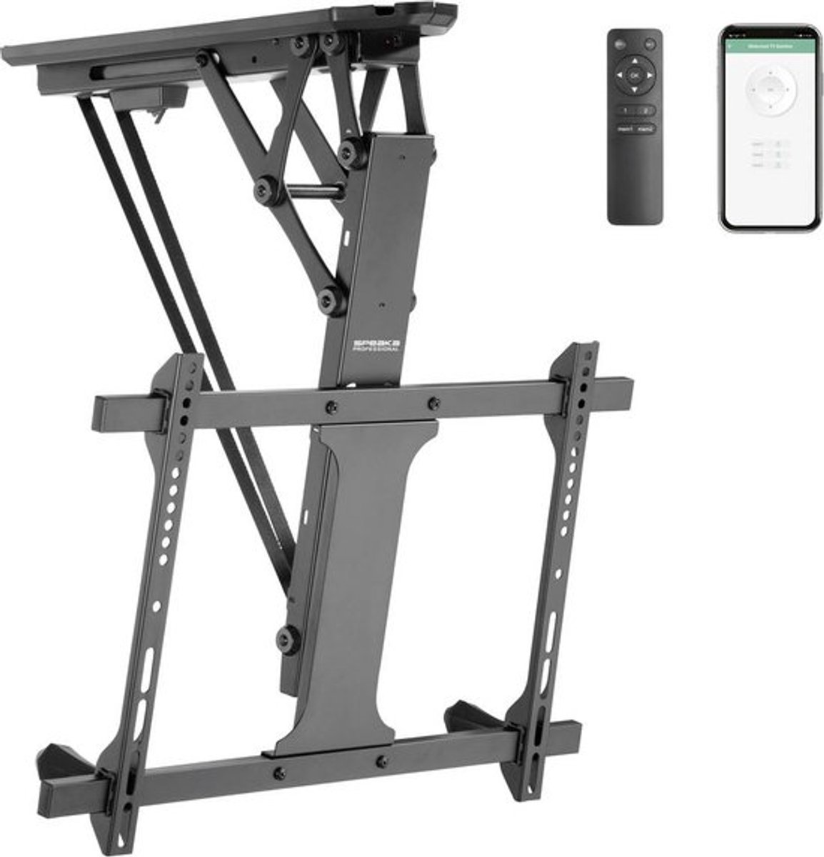 SpeaKa Professional SP-TVCM-520 TV-plafondbeugel Met elektromotor Kantelbaar Besturing via app 813 cm (32) - 1778 cm (70)