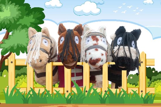 Stokpaard Crafty Ponies Hobby Horse Palomino + Staldoos & Hoofdstel van Crafty Ponies — afbeelding 4