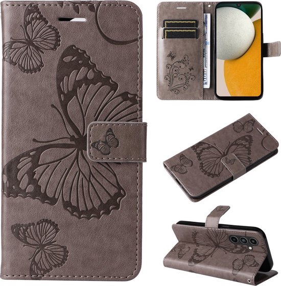 Coverup Butterfly Book Case Convient pour Samsung Galaxy A15 Case - Grijs