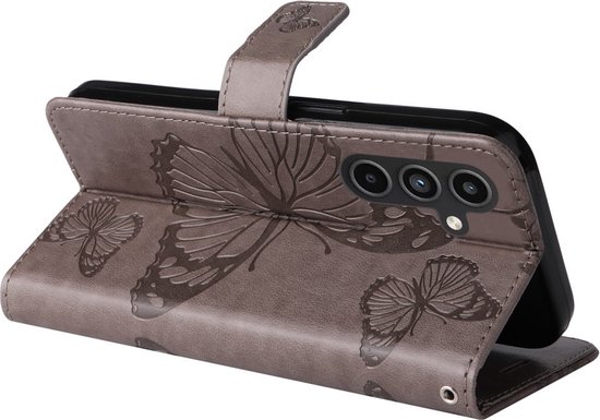 Coverup Butterfly Book Case Convient pour Samsung Galaxy A15 Case - Grijs