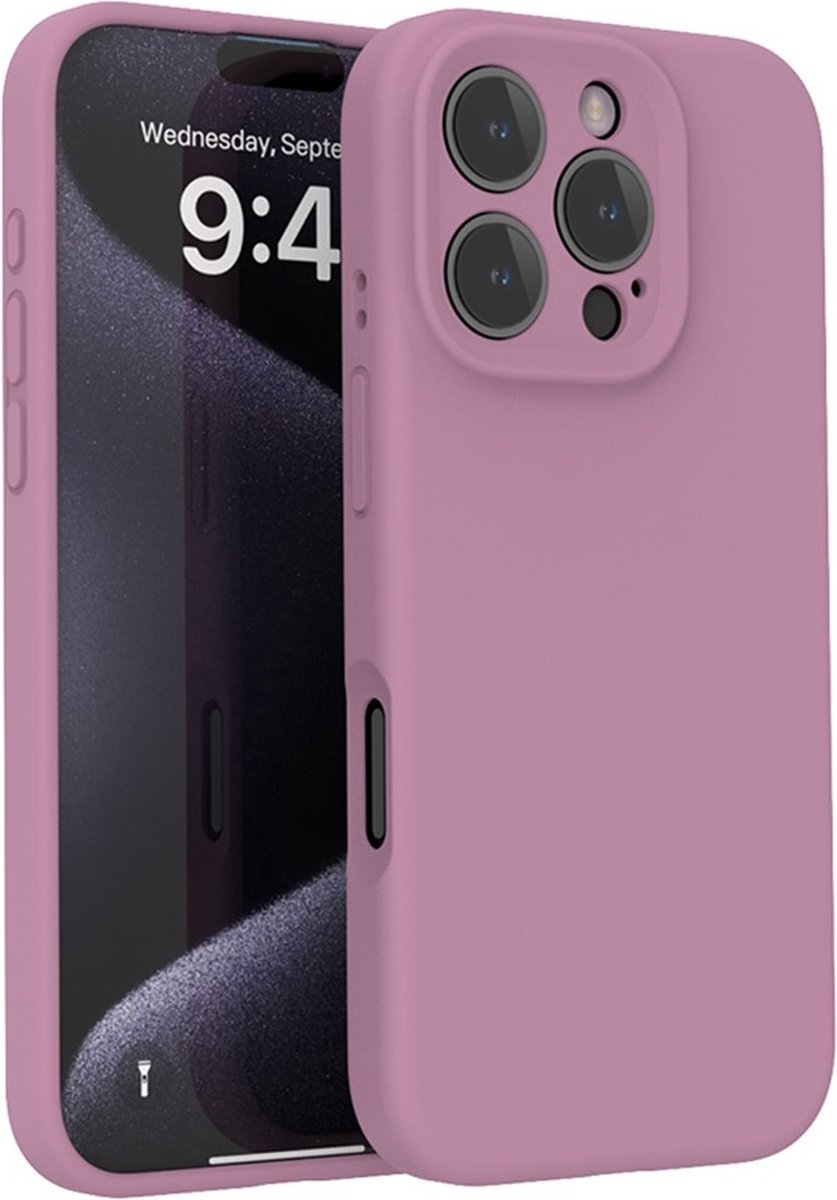 Lunso Geschikt voor iPhone 16 Pro Max hoesje - Flexibel siliconen Backcover - Paars