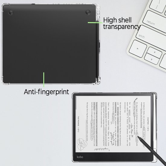 Lunso Geschikt voor Kobo Elipsa 2E hoes (10 inch) - TPU Backcover - Transparant van Lunso — afbeelding 5