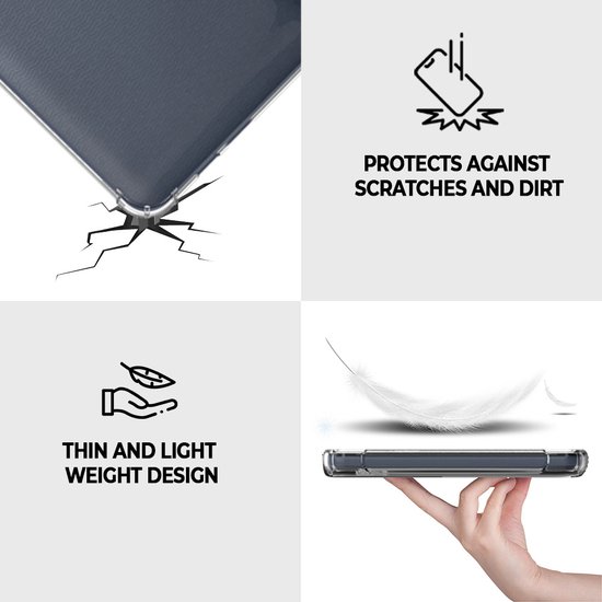 Lunso Geschikt voor Kobo Clara HD hoes (6 inch) - TPU Backcover - Transparant van Lunso — afbeelding 4