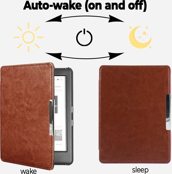 Lunso Geschikt voor Kobo Glo / Glo HD / Touch 2.0 hoes (6 inch) - sleepcover - Bruin — afbeelding 4
