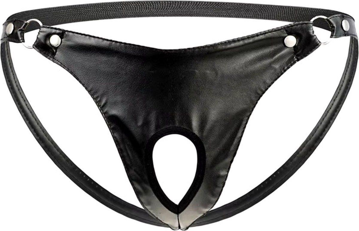 Goedkoopste Zwarte Slip met Open Penisgat voor Heren - String - Sex - Lingerie - Jockstrap