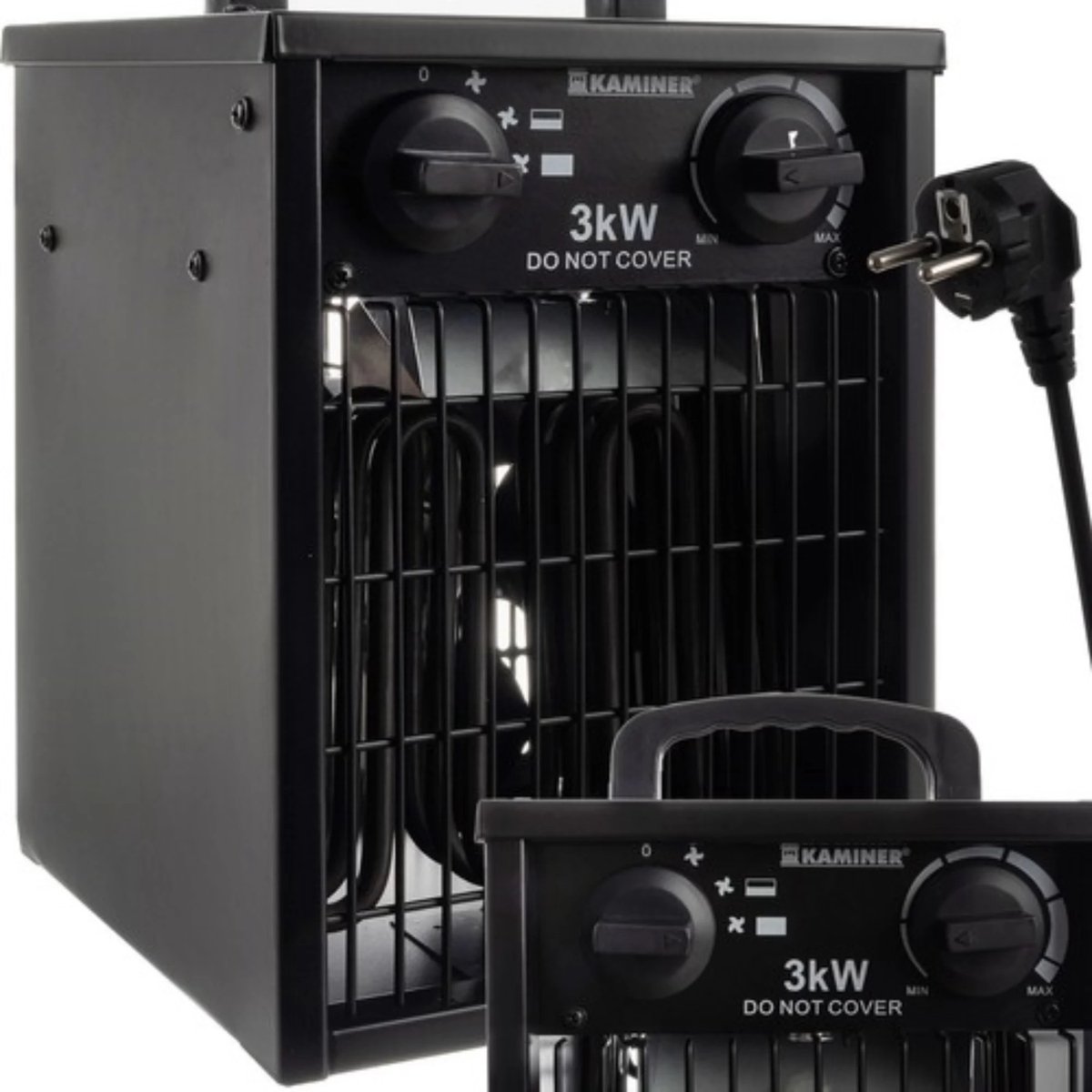 Kaminer Elektrische Heater 3kW - Krachtige Ventilatorkachel met Thermostaat en Oververhittingsbeveiliging