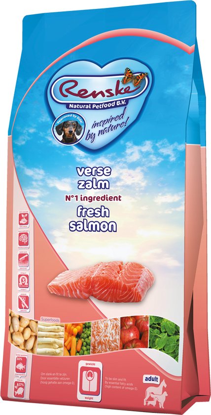 6,5 kg Renske super premium adult zalm graanvrij hondenvoer