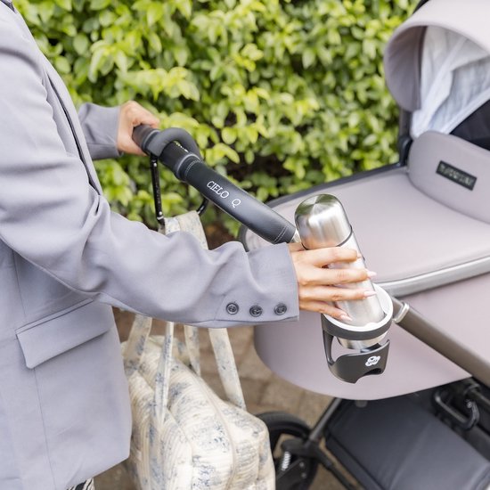 Yrda Bekerhouder voor Kinderwagen of Buggy - Eenvoudige Bevestiging - Universeel - Zwart