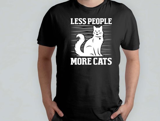 Cats moins de gens plus de chats - T-shirt - Cats - Cadeau - Cadeau - CatLovers - Meow - KittyLove - Chats - Amoureux des chats - Chaton Amour - Prrrfect