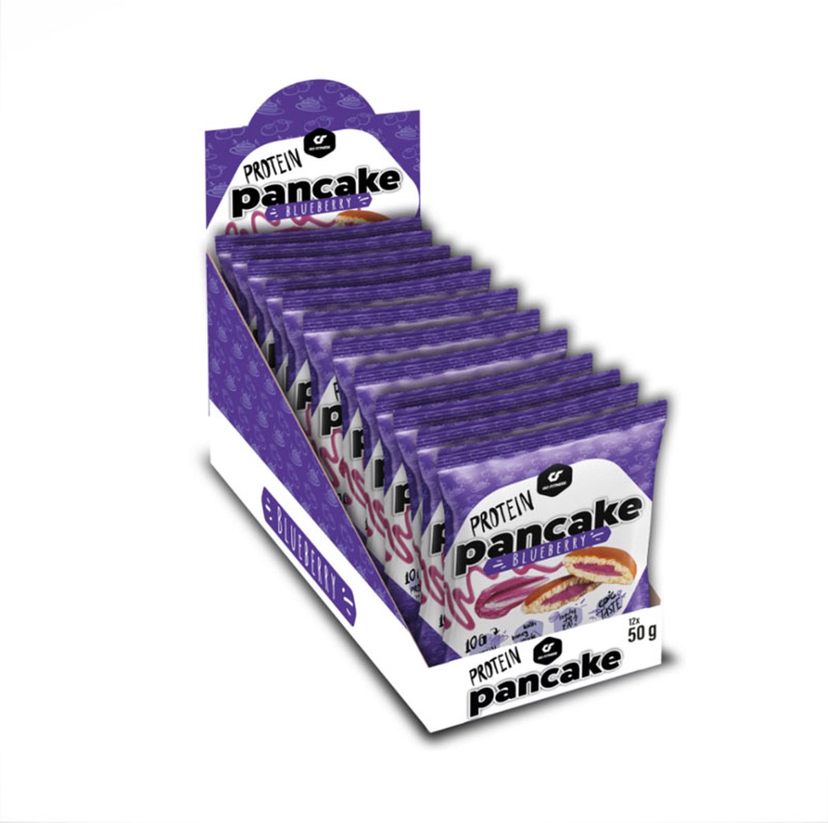 Goedkoopste Protein Pancake Blueberry - GO Fitness mini eiwitrijke pannenkoeken - gevuld met bosbessensmaak vulling (12x50g