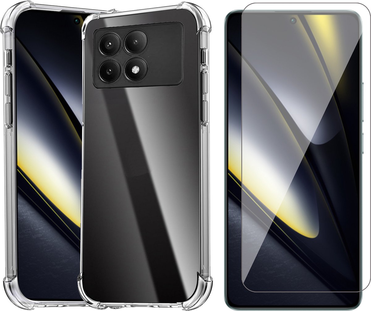 Hoesje geschikt voor Poco F6 Pro - Screenprotector Glas - Shockproof Transparant