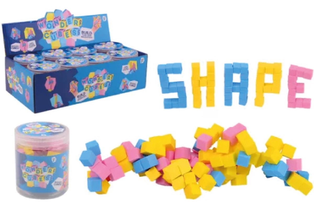 Johntoy magische bouwblokjes herbruikbaar foam speelgoed multicolor.