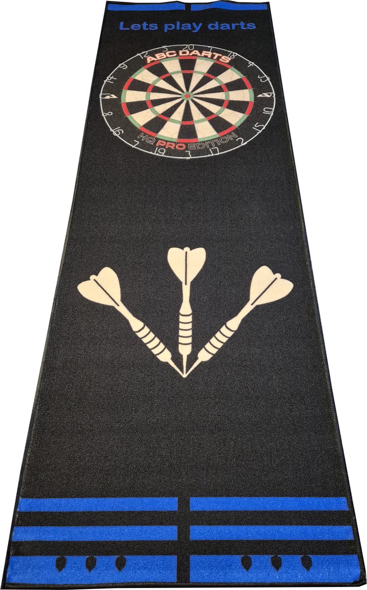 ABC Darts - Dartmat - Antracite Blauw - 241 x 80 cm