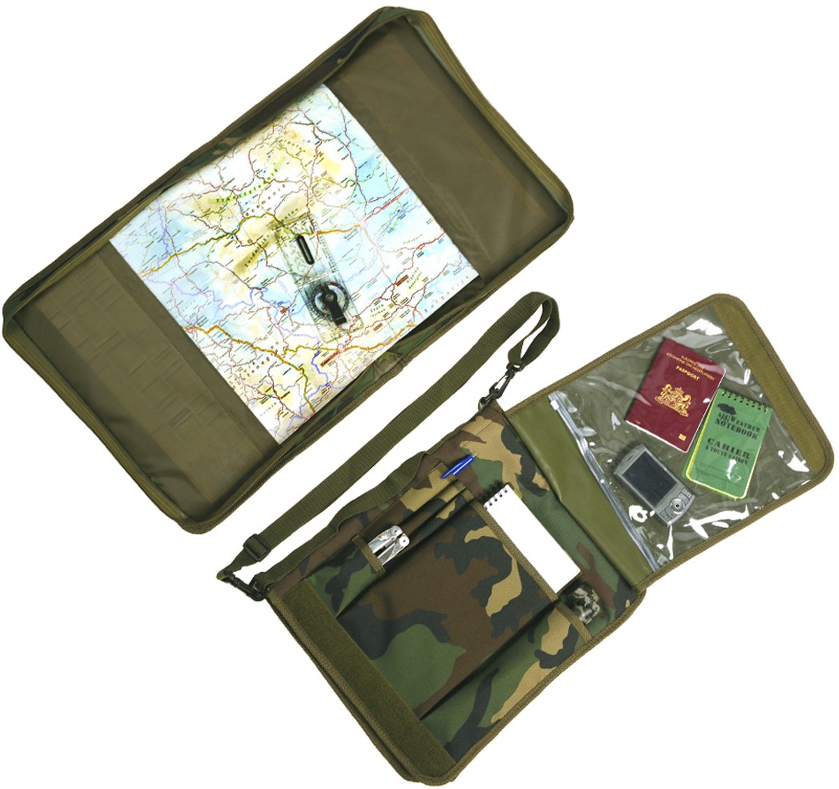 101inc Kaartmap Recon - spatwaterdicht - camouflage Woodland