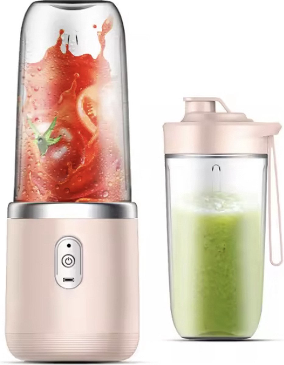 Mini Blender Blauw - USB - Compact - 6 Messen - Blender To Go - 400 ML - Smoothie Maker - Sporten