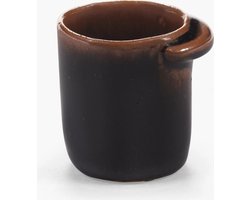 Serax Uncharted Out of Lines espressobeker zonder oor 7cl zwart bruin (set van 2)