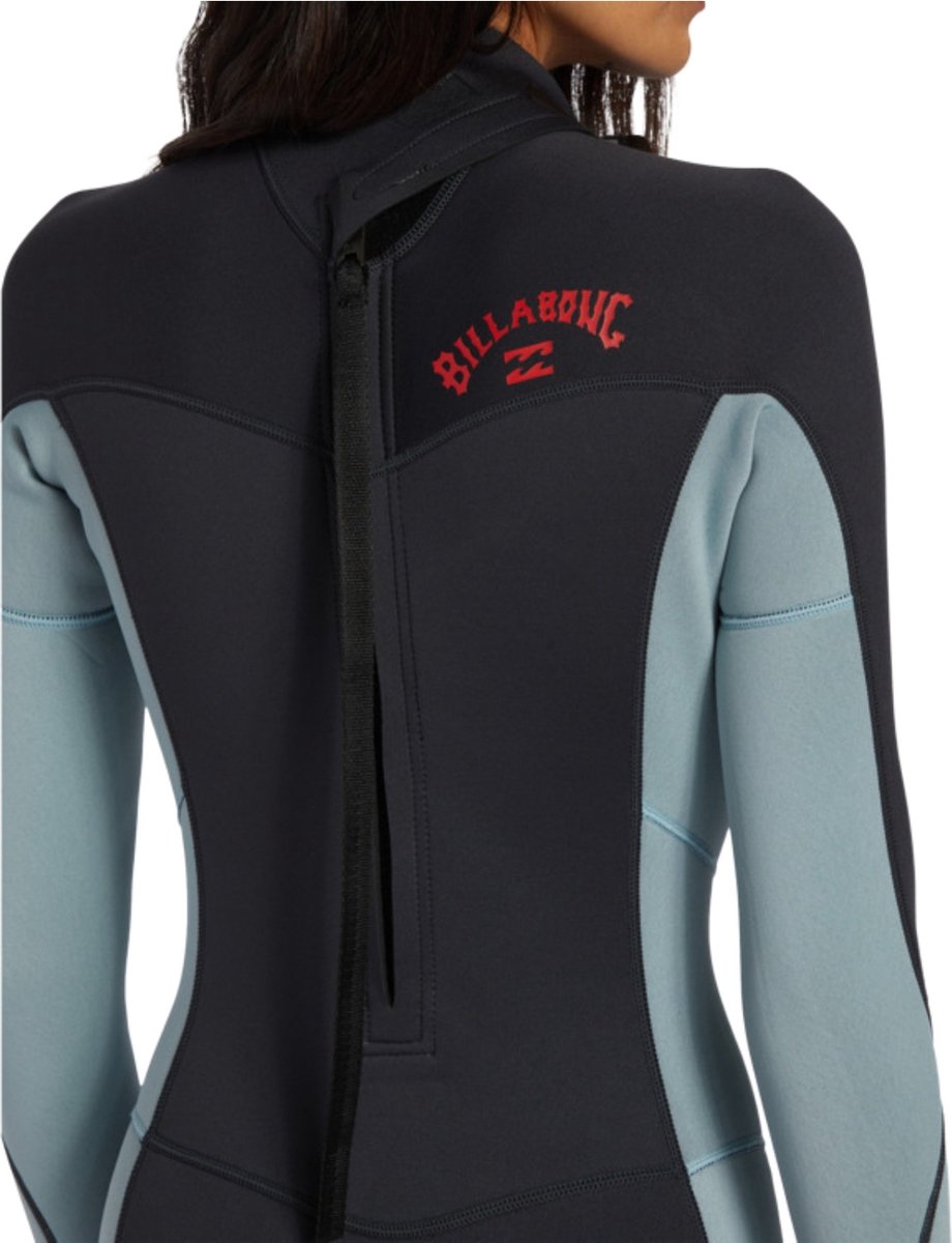 Billabong Dames Foil 4/3mm Rug Ritssluiting Wetsuit -