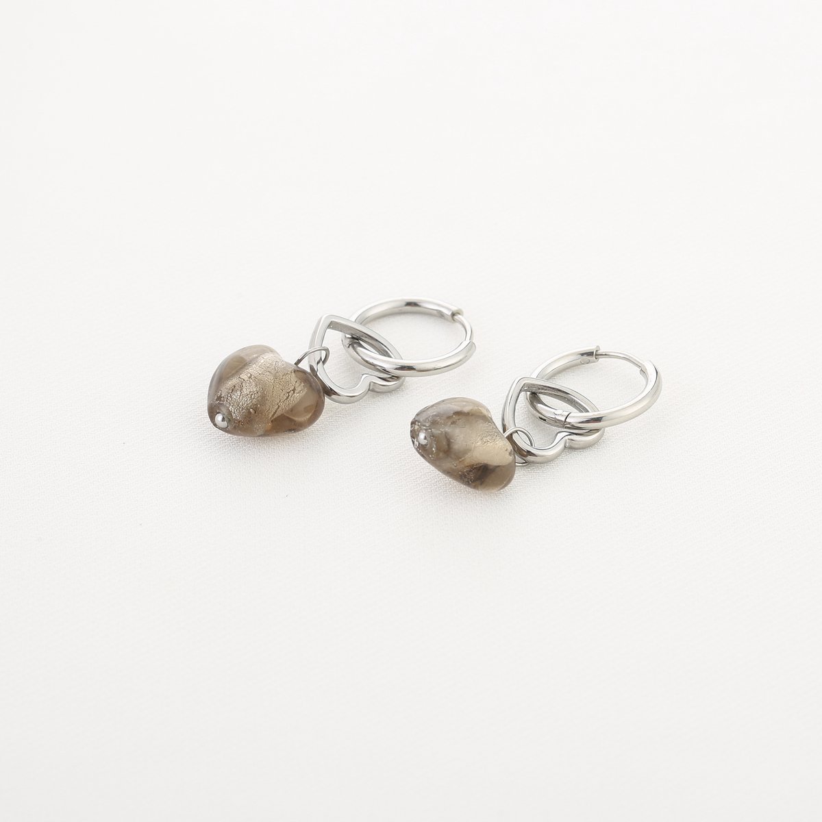 Michelle Bijou, Sunset Fashion, love oorbellen, zilver, stainless steel