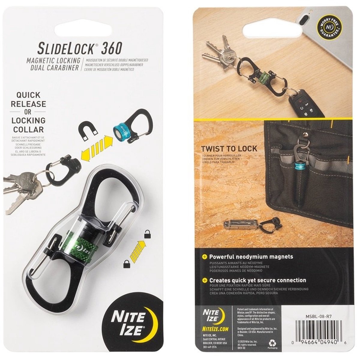 Nite Ize SlideLock 360 ° Magnetisch Locking karabijnhaak Olive