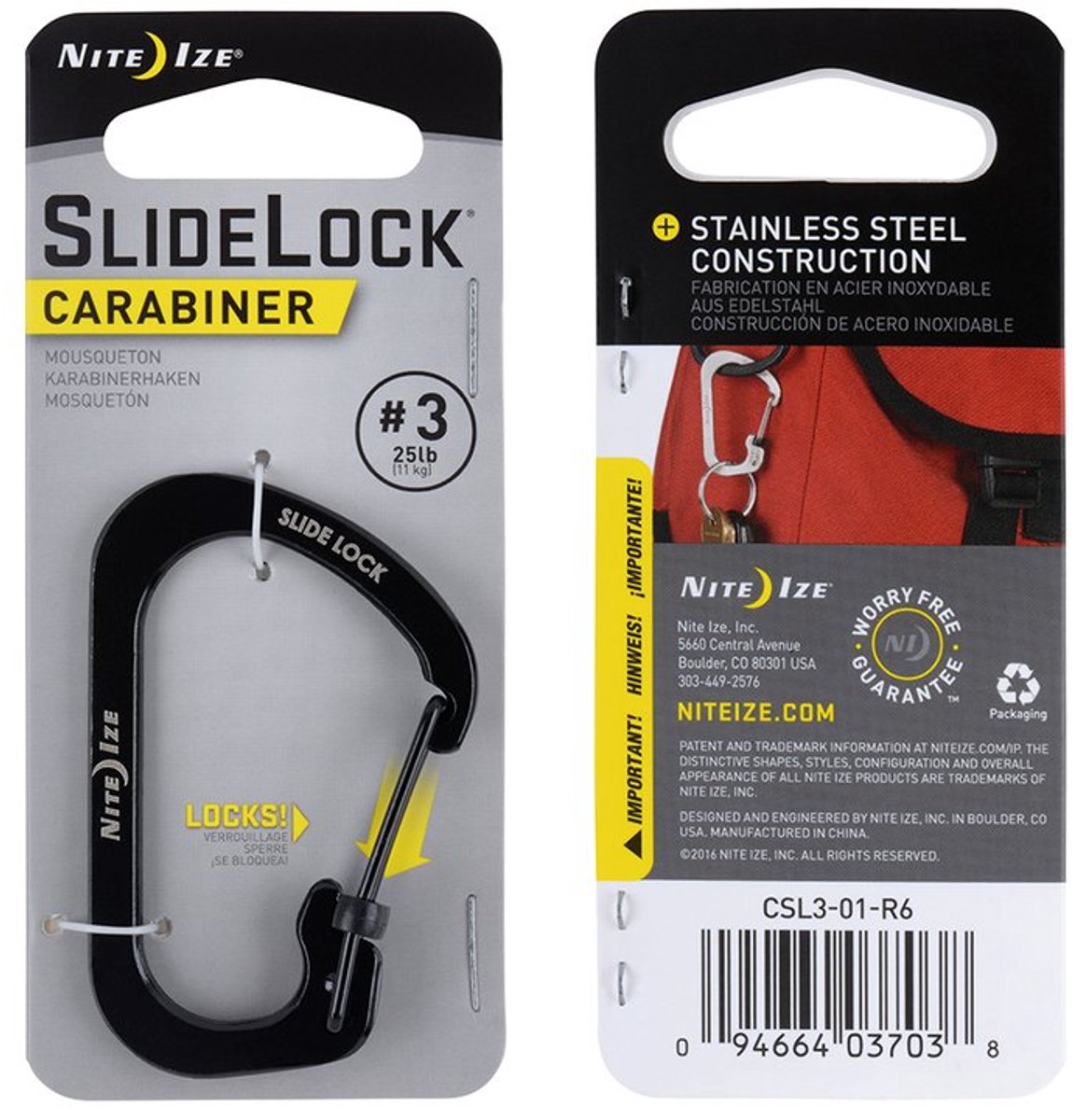 Nite Ize Karabijnhaak Slidelock Zwart #3