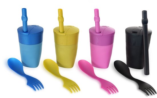 Light My Fire - ReKit - Spork, beker en rietje - kleur pirate gold van Light My Fire — afbeelding 2