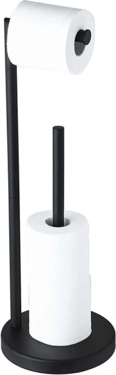 MeubelsvanJoep wc rolhouder zwart - Toiletrolhouder zonder boren - wc rol houder - Slim & multifunctioneel