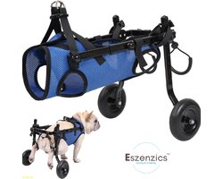 Eszenzics™ Hondenrolstoel - Verstelbaar - Maat M (borstomvang 46-58 cm) - Lichtgewicht <1 kg - Blauw - Duurzaam - Achterpoten - Hond - Huisdier