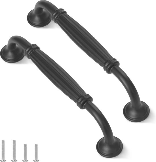 Furniware 10 stuks kasthandvat,Deurgrepen 256mm Gat Pitch, keukenkast boogtrekhandgreep, voor keukenkastdeur, slaapkamer dressoir lade, Chroom