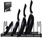 SUNFCON Snijplank Organizer Stand Pot Pan Deksels Houder Snijplank Rack Lepel Rest w Druppelbak Keuken Aanrecht Wit