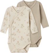 NAME IT NBNBODY 2P LS WRAP RAINY DAY ZEBRA NOOS Body unisexe - Rainy Day