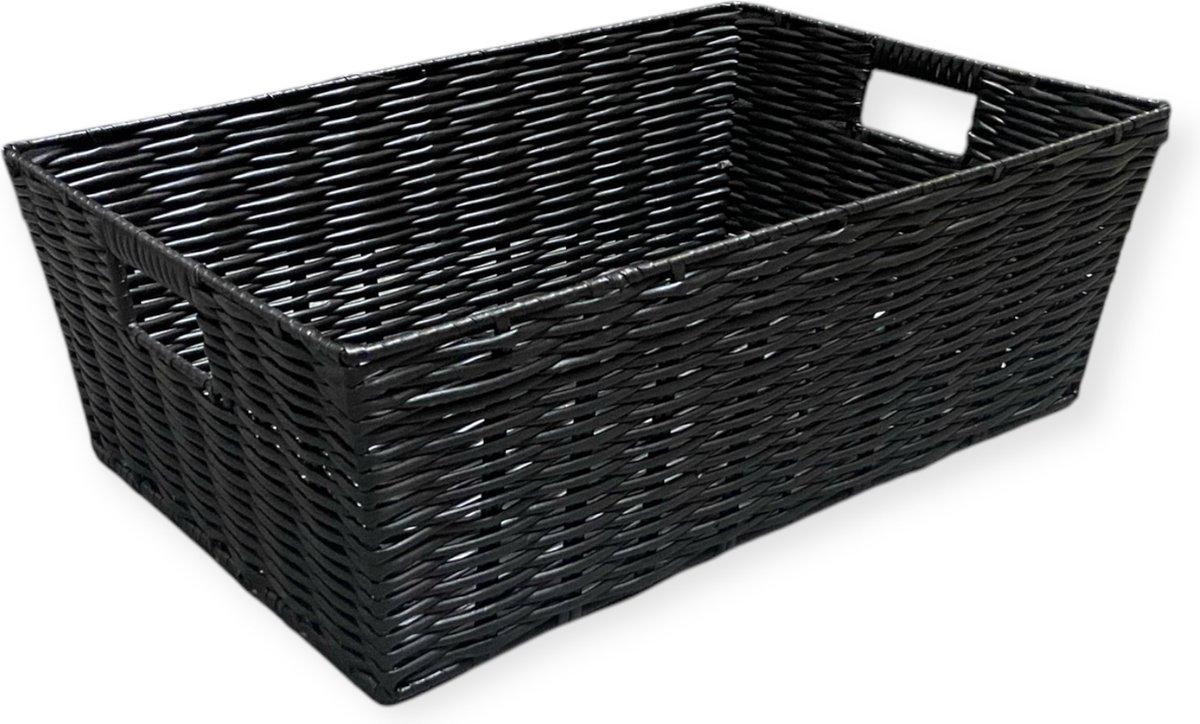 Opbergmand luiertafel zwart - Kast organizer - Voor badkamer, kinderkamer en woonkamer - Groot 18L 45x29x15cm - Studio Lisette SL5811
