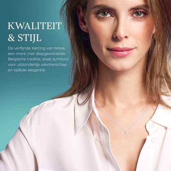 Miore - Collier en Or blanc - Femme - Or 14 Carats - Bijou hypoallergénique - Collier Pendentif Fait Main