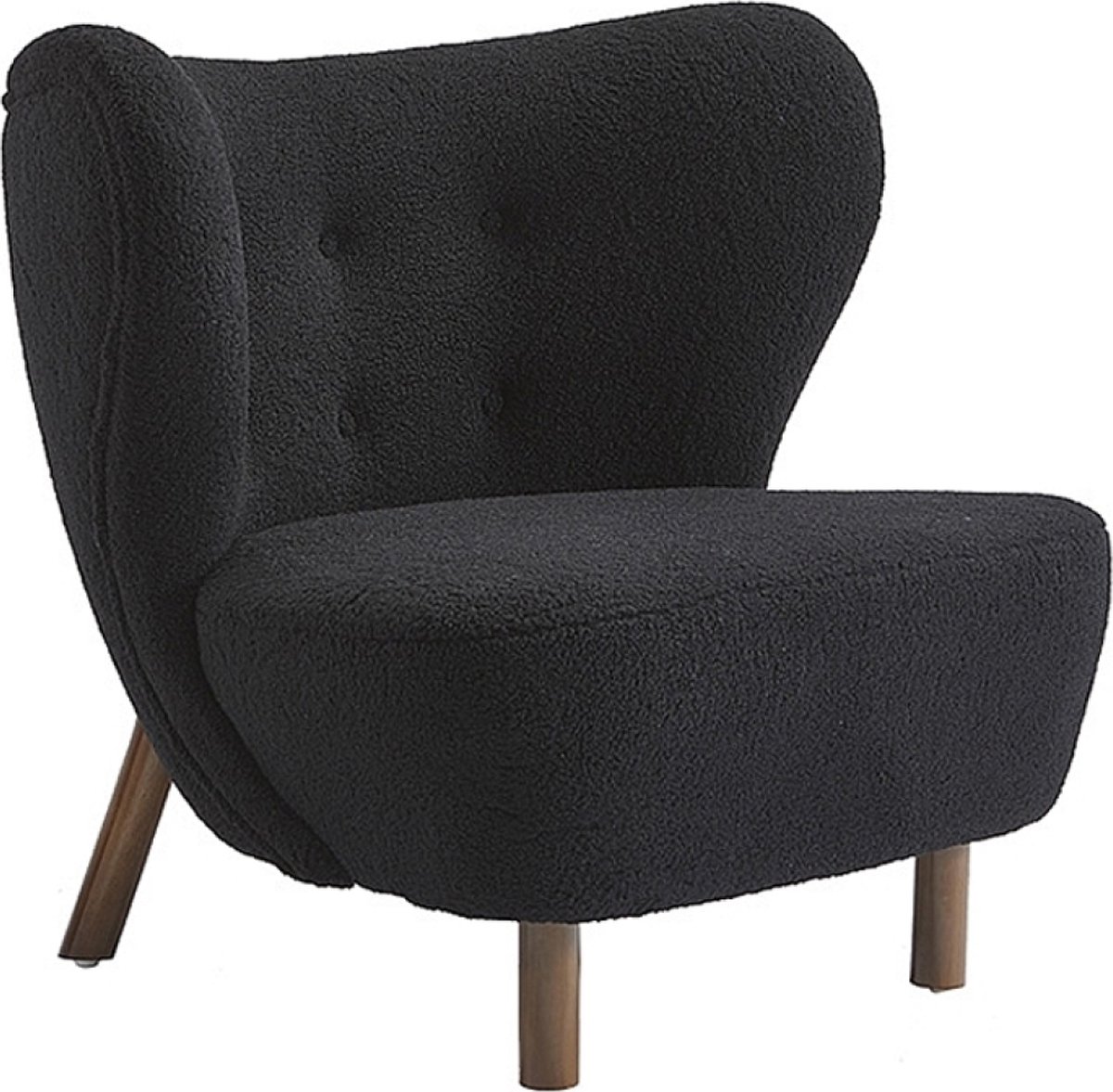 Belleville Teddystof Loungestoel - Zwart