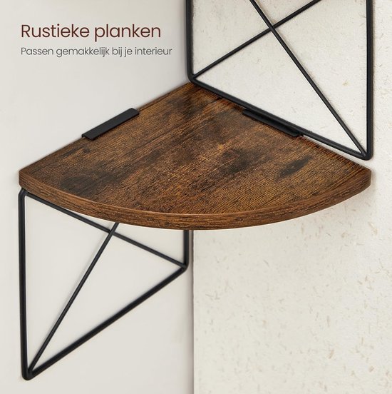 MIRA Home - Wandplank - Hoekplank - Boekenrek - Boekenkast - Boeken - 20x20x127,5