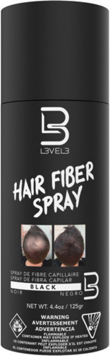 L3VEL3 BLACK Hair Fiber Spray, 125G