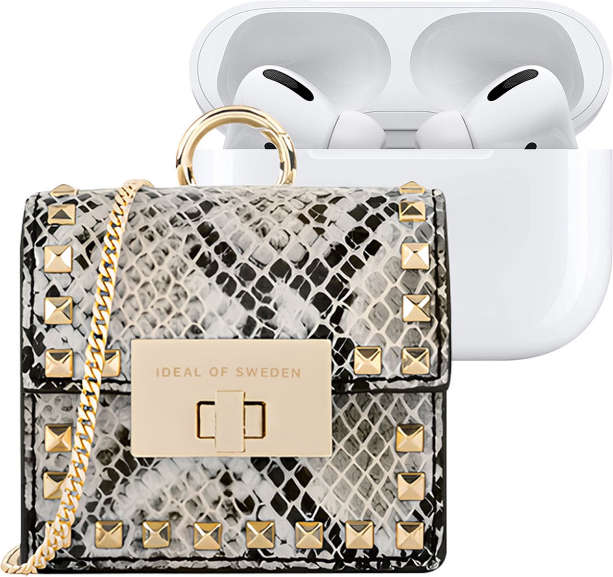 iDeal of Sweden Statement Mini AirPods Bag voor Universal Beatstuds Shimmery Snake