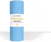 Bol.com Jacobson - Hoeslaken - 90x200cm - Jersey Katoen - tot 25cm matrasdikte - Lichtblauw aanbieding