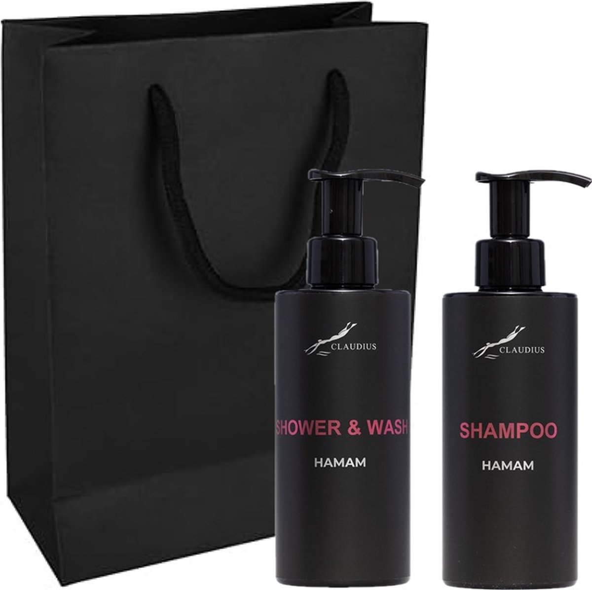 Goedkoopste Douchepakket Hamam - Shower & Wash Shampoo - 300 ml per fles - set van 2 stuks - met luxe gift tas - kerst cadeau - giftset voor hem en haar